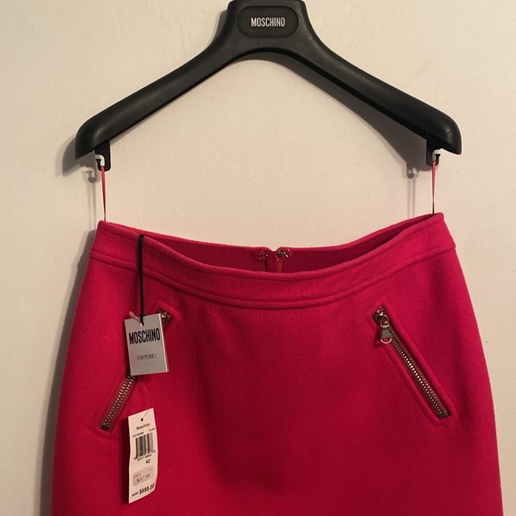 NWT Moschino couture fuchsia short skirt size 42. USA 8. Original retail $695🎉🤭 - Picture 4 of 14